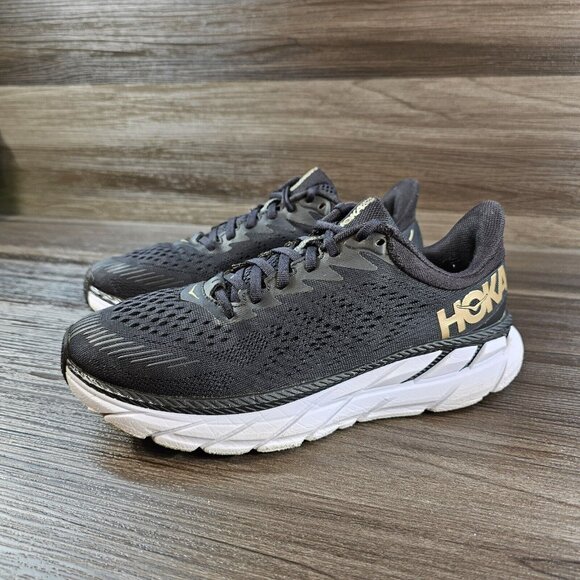 Hoka One One Clifton 7 1110509 BBRNZ Black Bronze Running Shoes - Women's Sz 7.5 - Picture 1 of 16